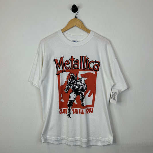 METALLICA CLUB 'EM ALL 2003 WHITE TEE