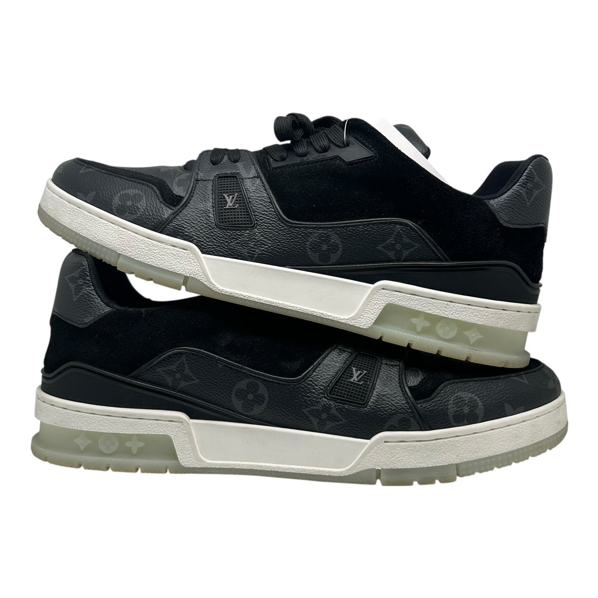PREOWNED LOUIS VUITTON TRAINER LOW BLACK MONOGRAM