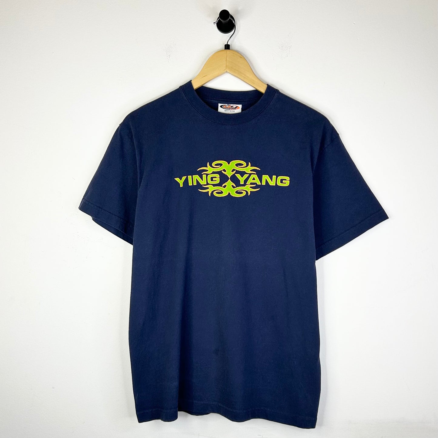 YING YANG GREEN LOGO NAVY TEE