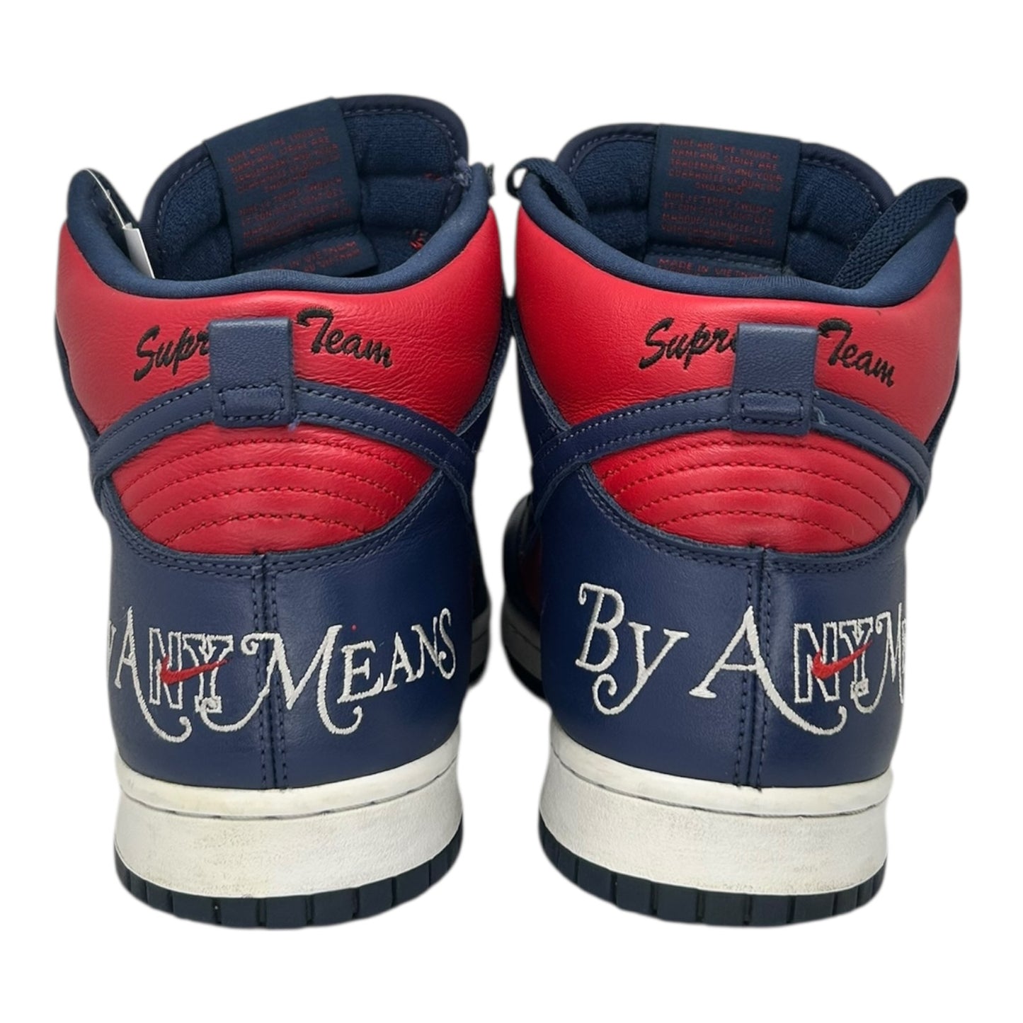 PREOWNED NIKE SB DUNK HIGH SUPREME BY ANY MEANS NAVY