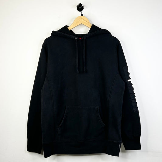 SUPREME HOODIE LOGO SLEEVE BLACK