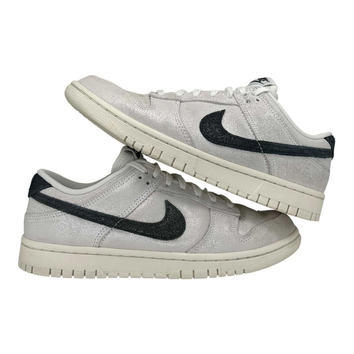 PREOWNED NIKE DUNK LOW WHITE GLITTER SUEDE