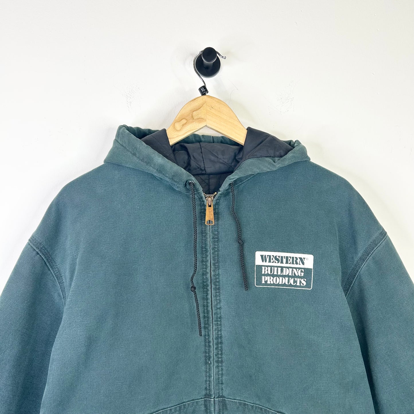 1998 CARHARTT GREEN J06HTG HOODED JACKET
