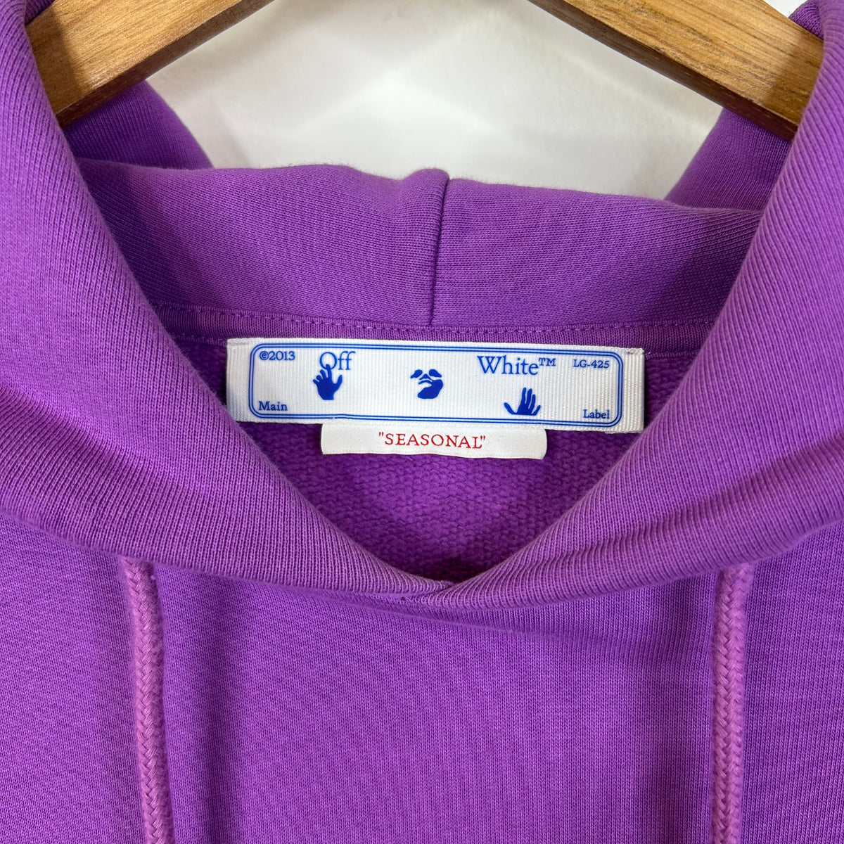 OFF WHITE PURPLE DIAGONAL TAB HOODIE