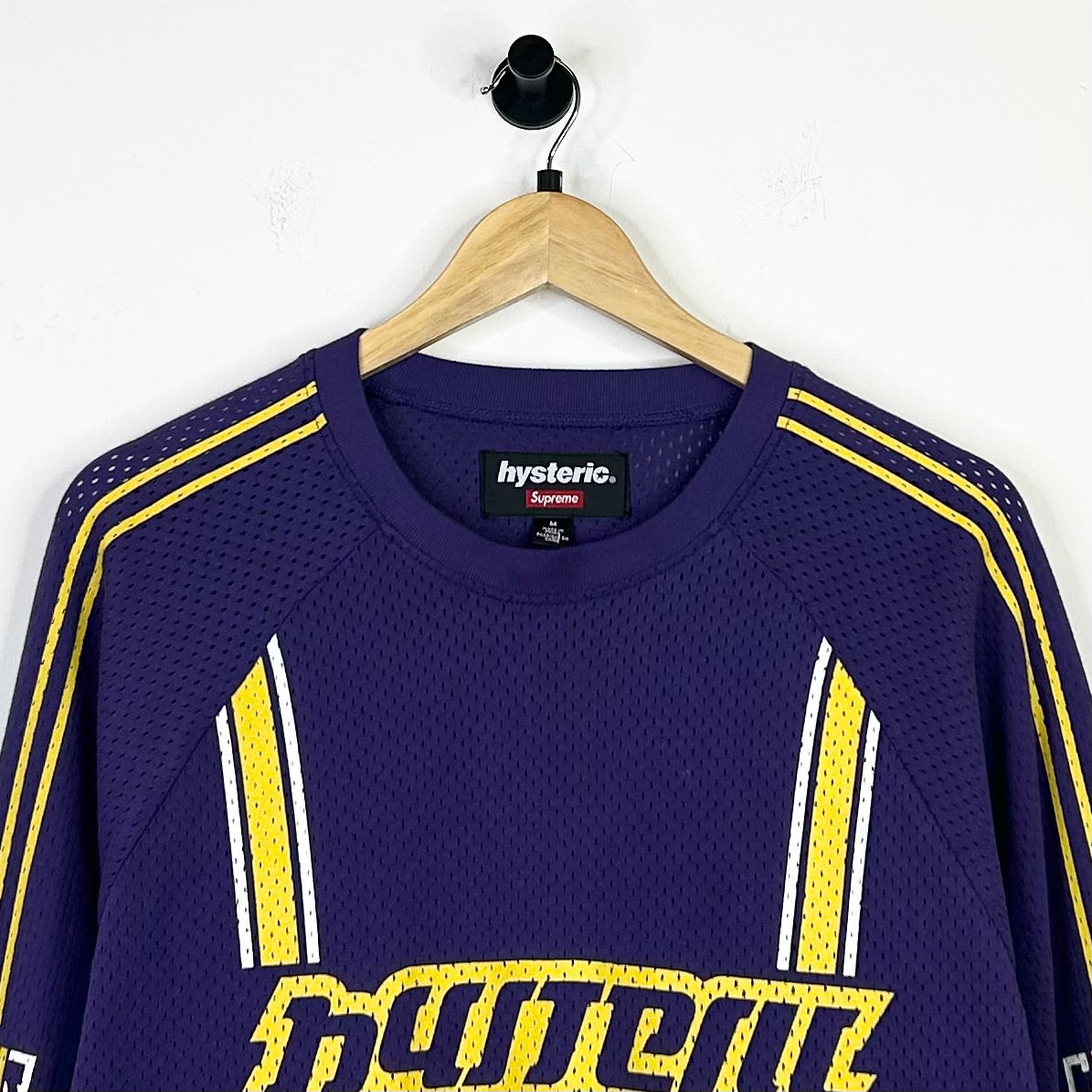 SUPREME HYSTERIC GLAMOUR PURPLE YELLOW LONG SLEEVE MESH JERSEY
