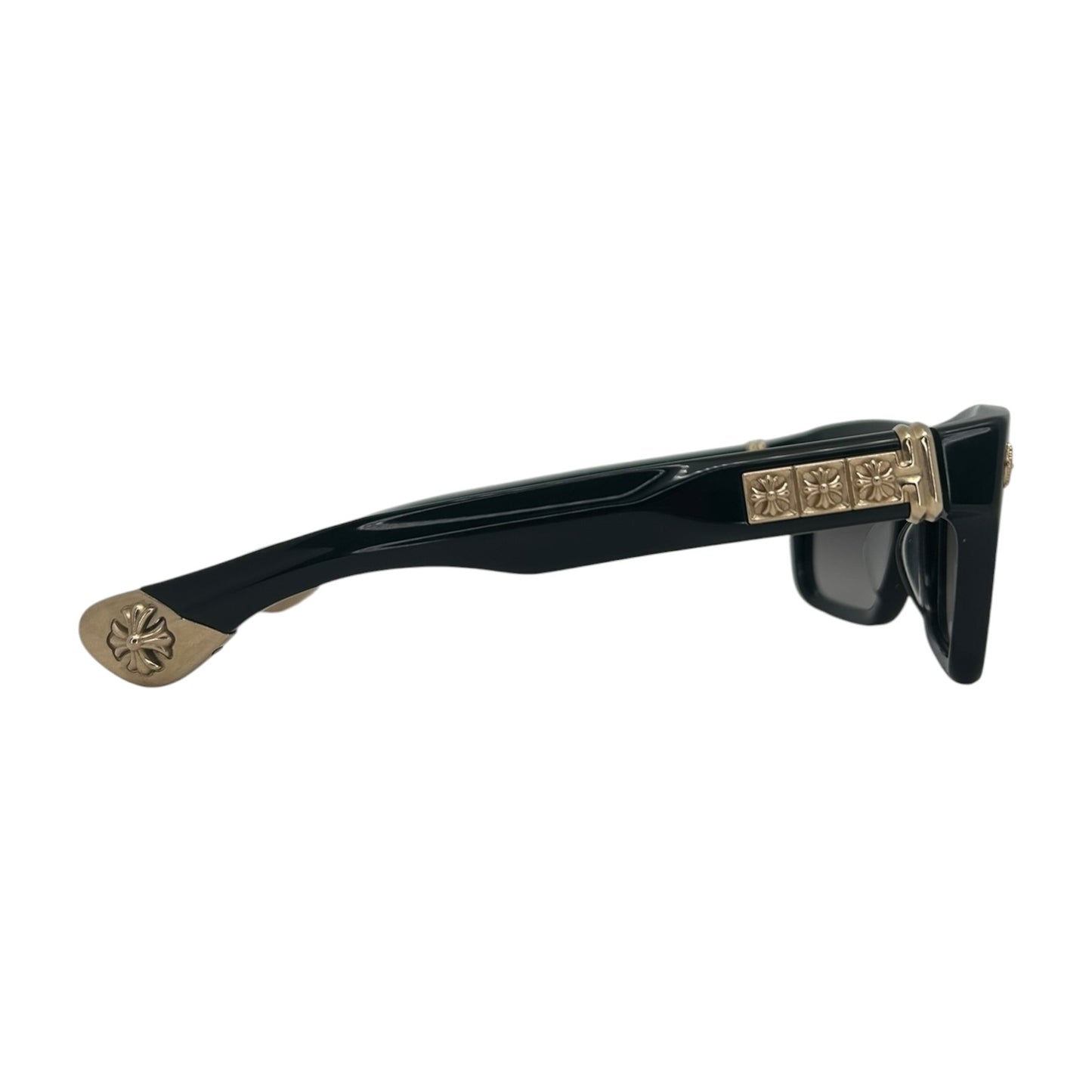 CHROME HEARTS SLUSS BUSSIN II GOLD BLACK SUNGLASSES
