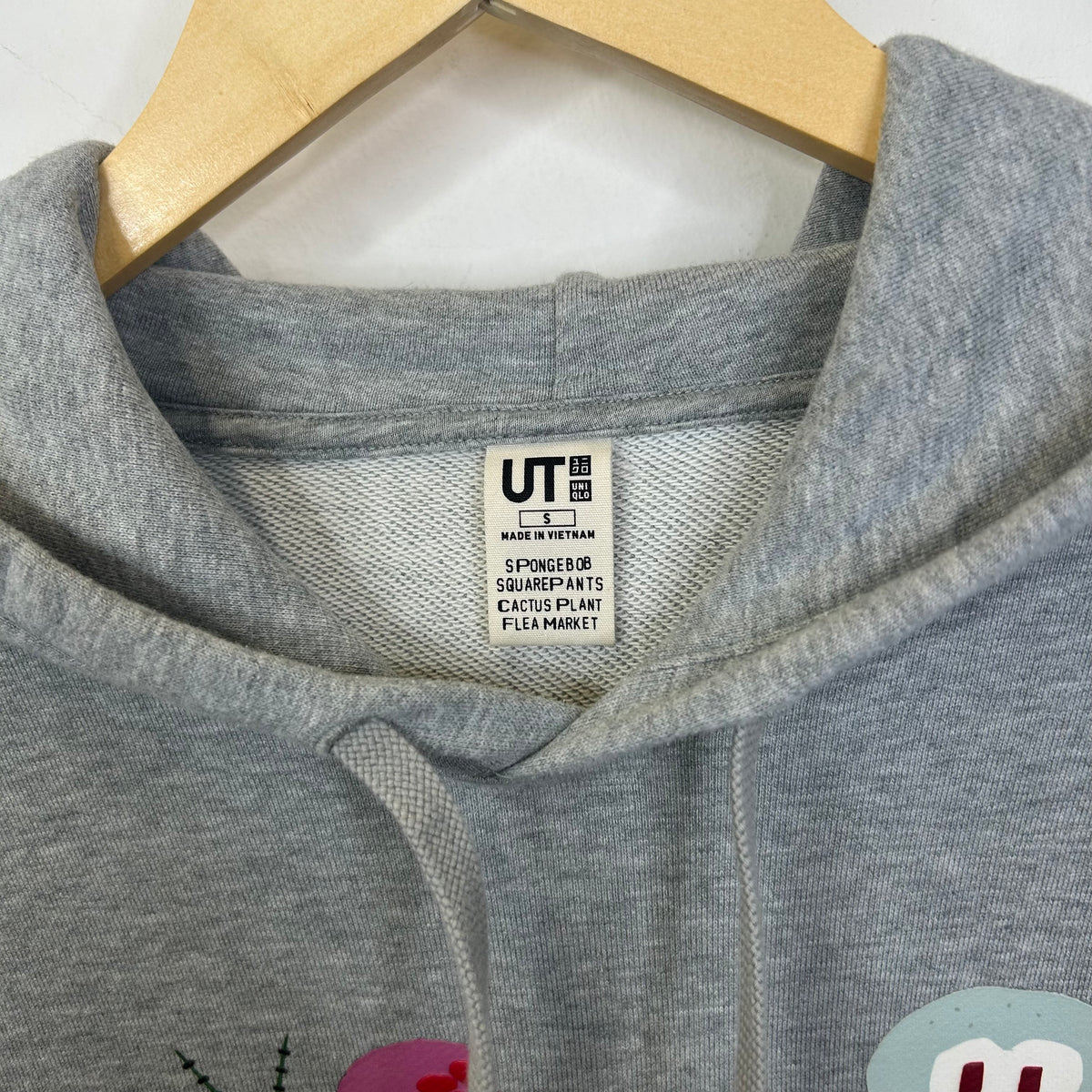 UNIQLO SPONGEBOB CACTUS PLANT FLEA MARKET GREY HOODIE