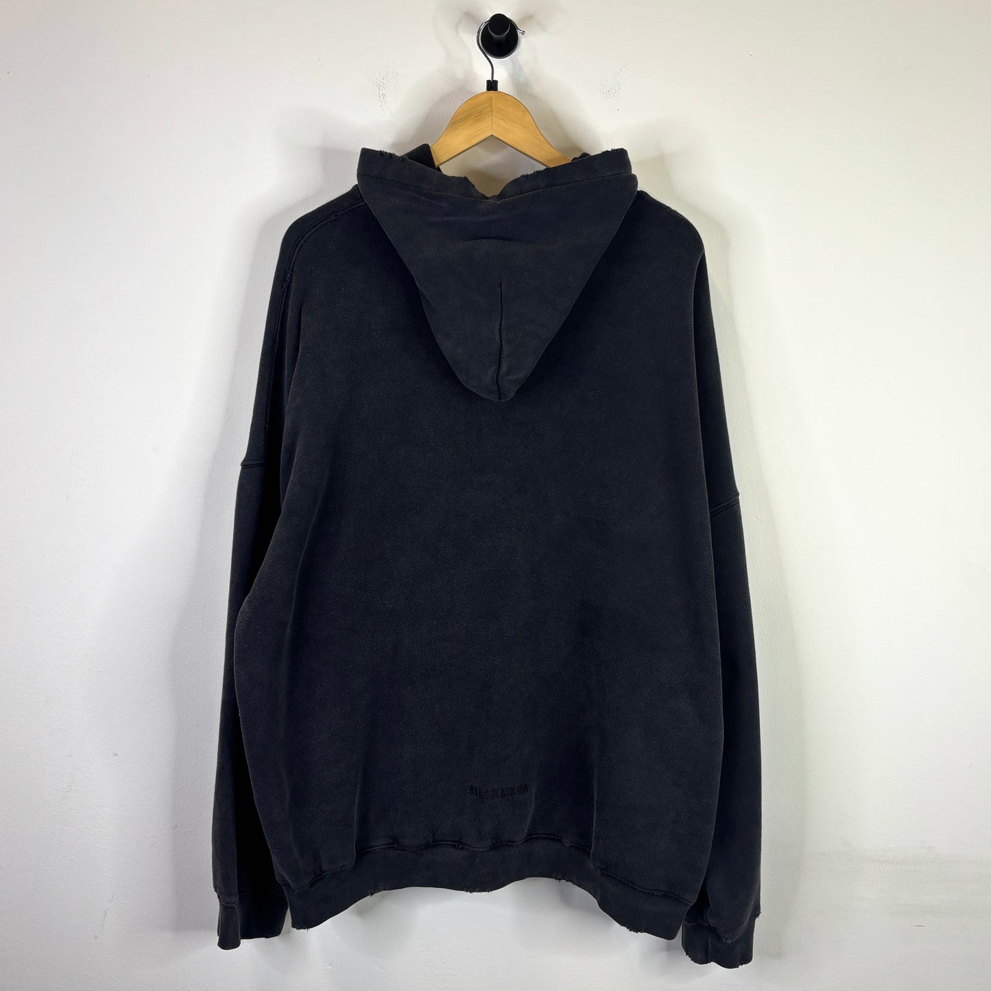 BALENCIAGA RAMMSTEIN FADED DISTRESSED PULLOVER HOODIE