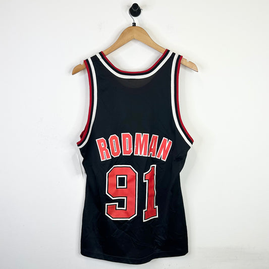 CHAMPION BULLS DENNIS RODMAN JERSEY BLACK