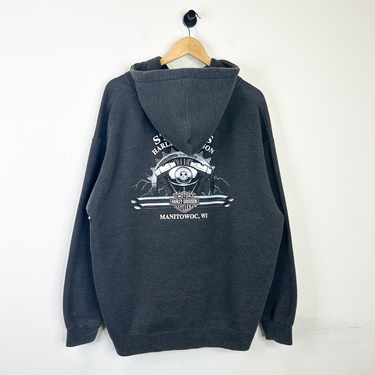 HARLEY DAVIDSON MANITOWOC GREY LOGO HOODIE
