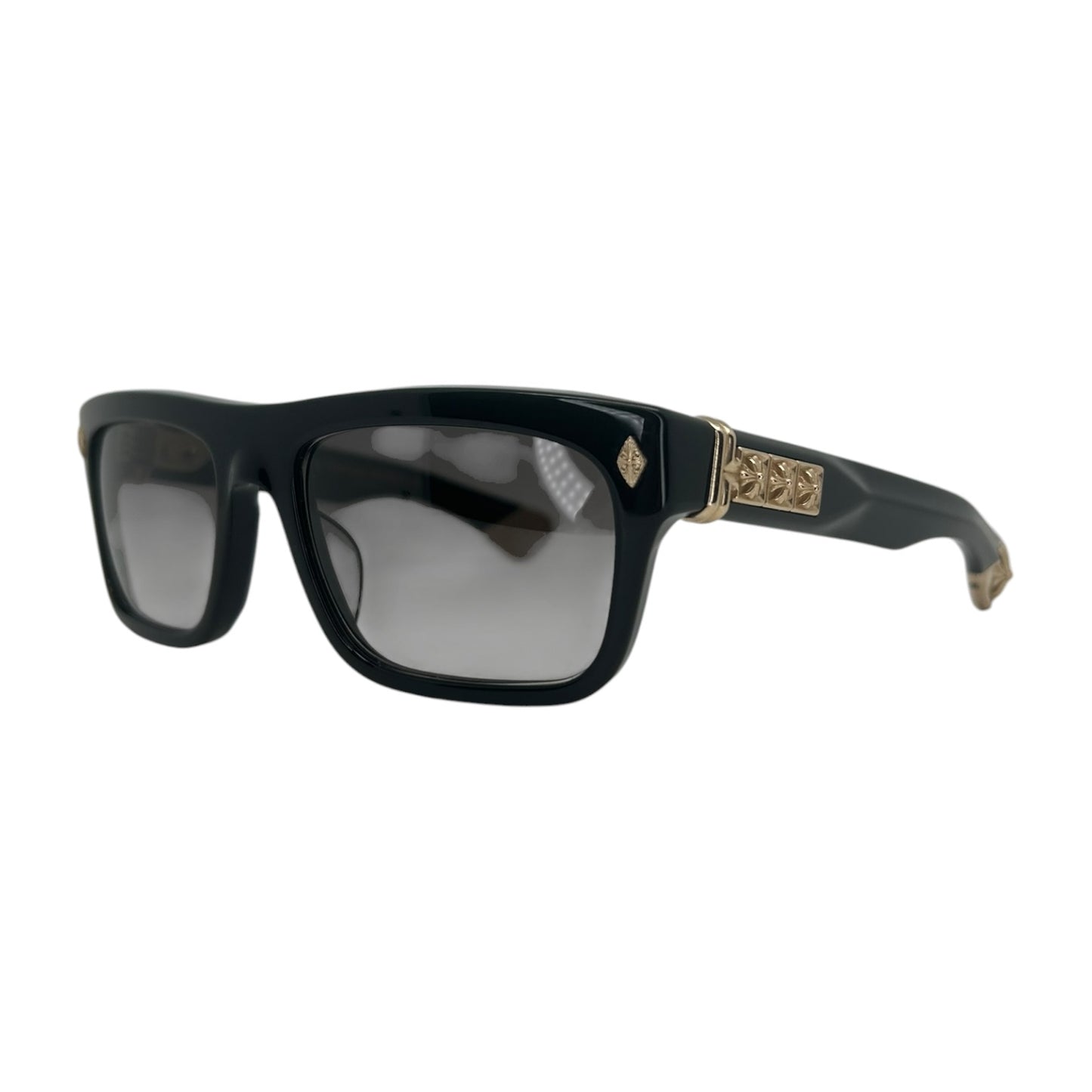 CHROME HEARTS SLUSS BUSSIN II GOLD BLACK SUNGLASSES