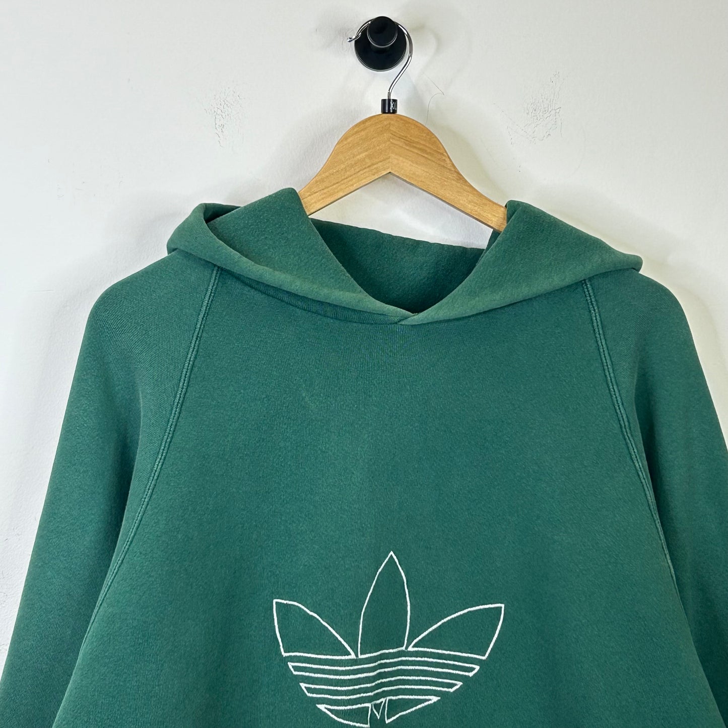 GREEN ADIDAS LEAF LOGO HOODIE