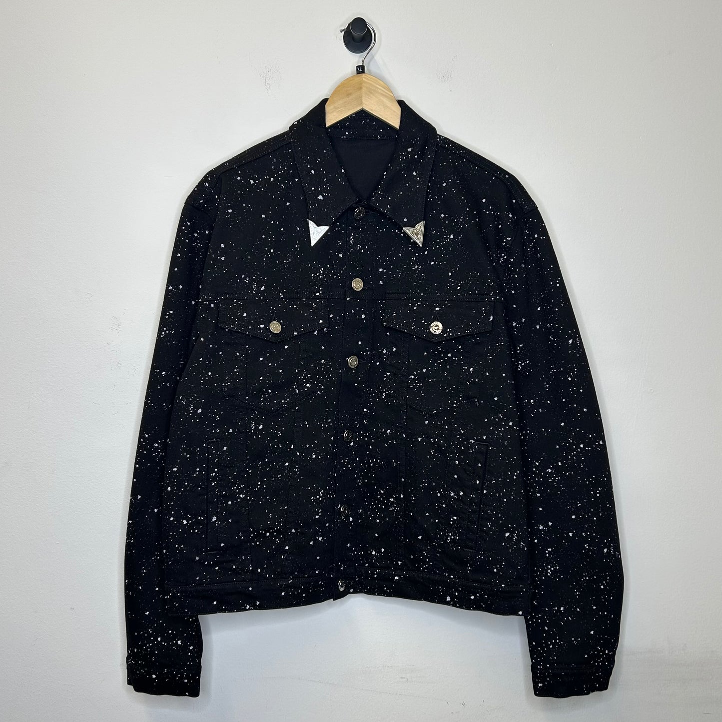 MCM SILVER BLACK GALAXY SPLATTER DENIM JACKET
