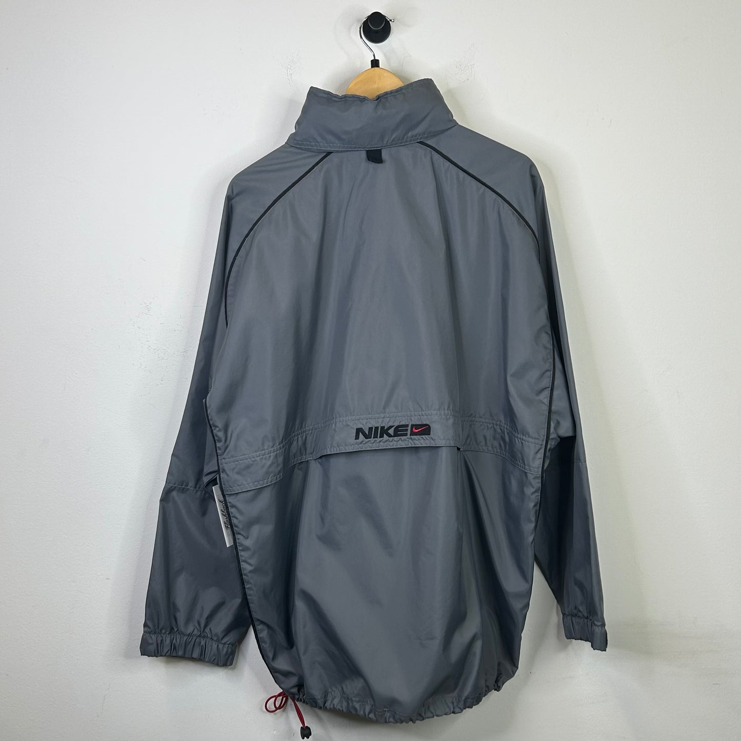 GREY AND RED SWOOSH NIKE JACKET