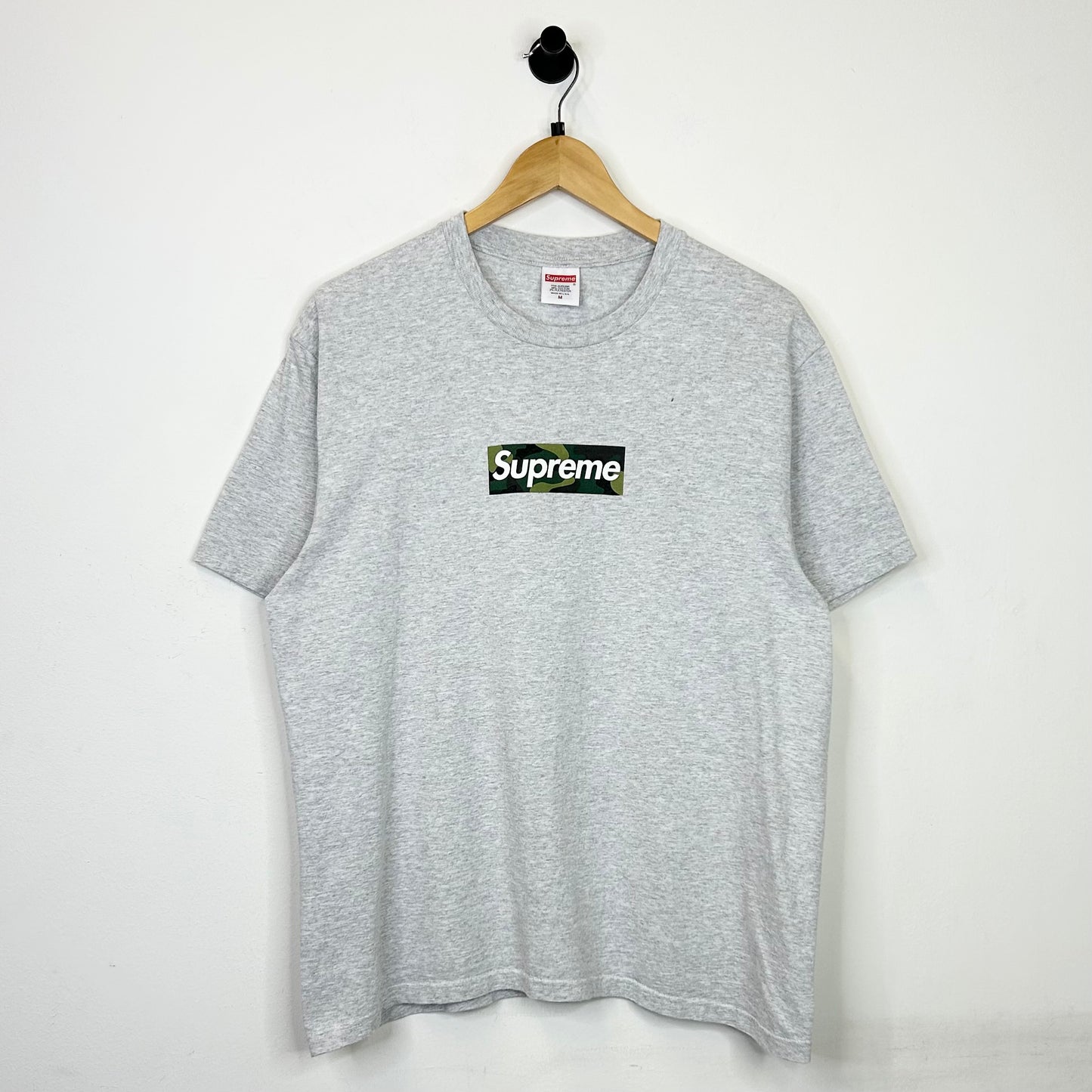 SUPREME CAMO BOX LOGO GREY TEE