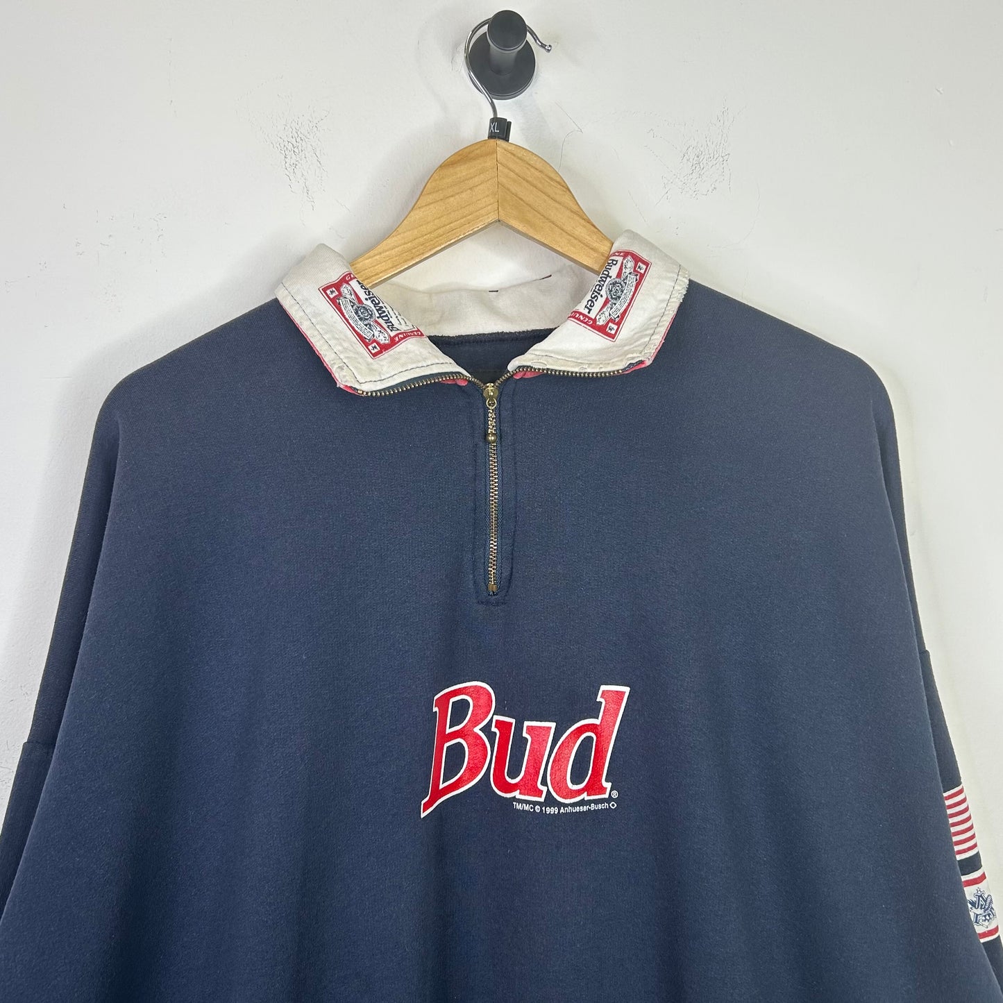 BUDWEISER QUARTER ZIP SWEATER