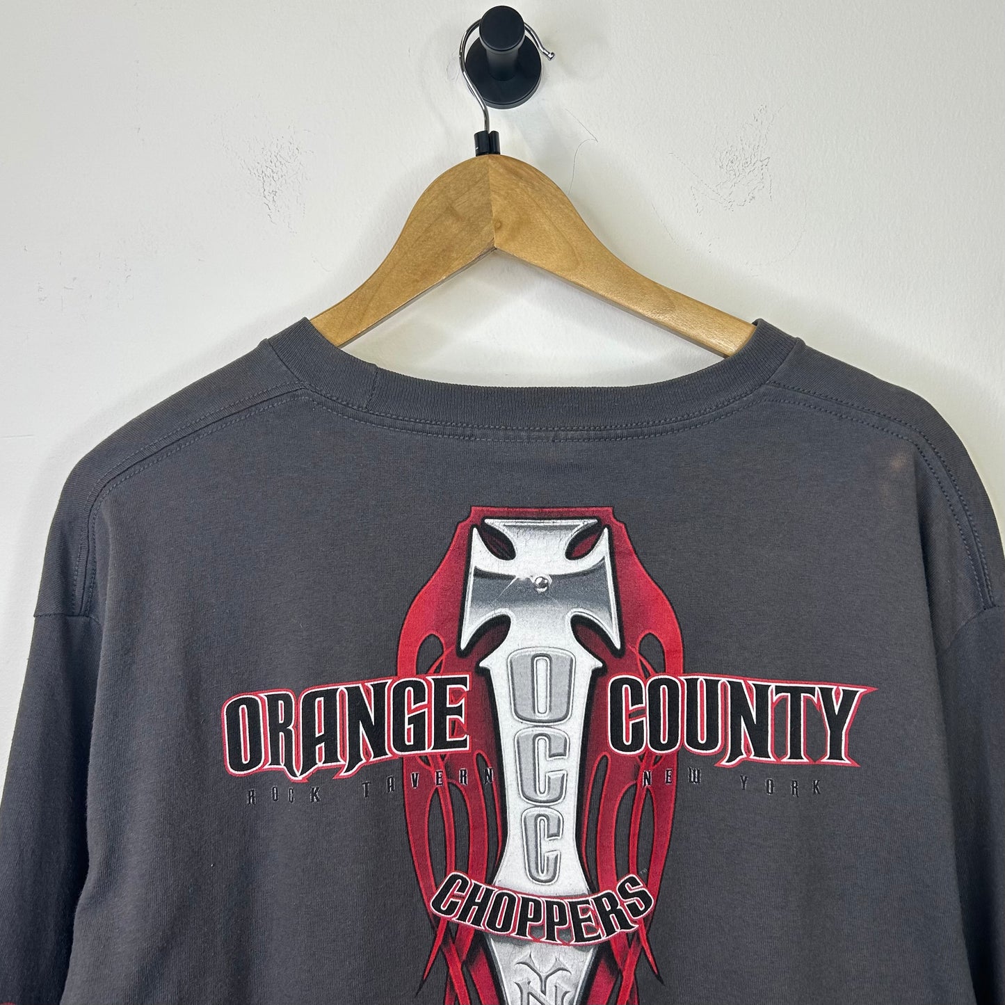 ORANGE COUNTY CHOPPERS GREY AND RED LONG SLEEVE