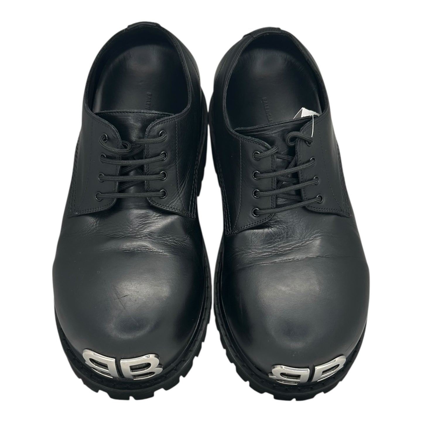 PREOWNED BALENCIAGA STOMPER DERBY BLACK