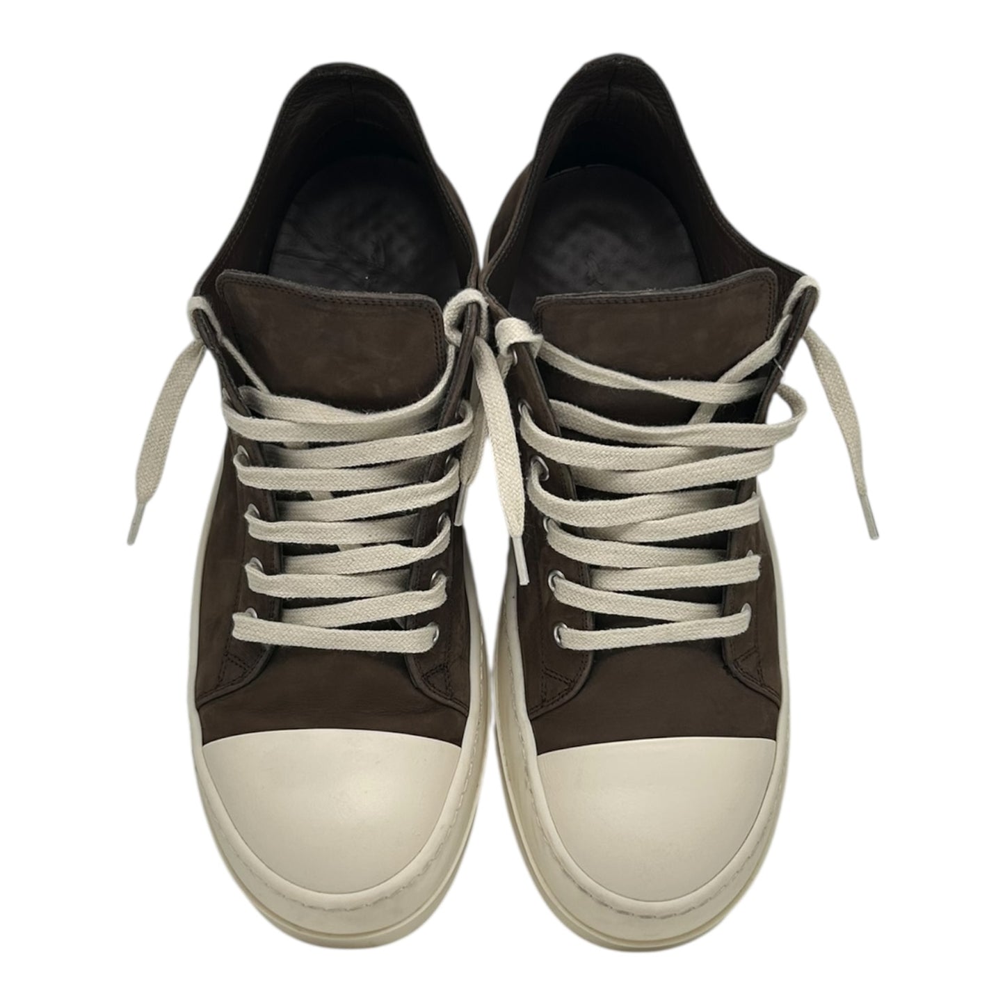 PREOWNED RICK OWENS RAMON LOW BROWN SUEDE