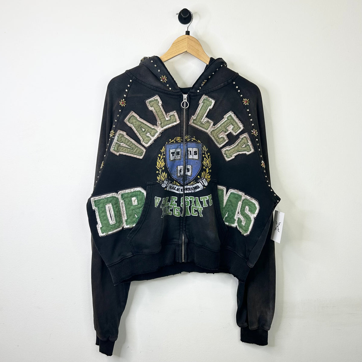 VALE FOREVER GEM ZIP UP HOODIE BLACK