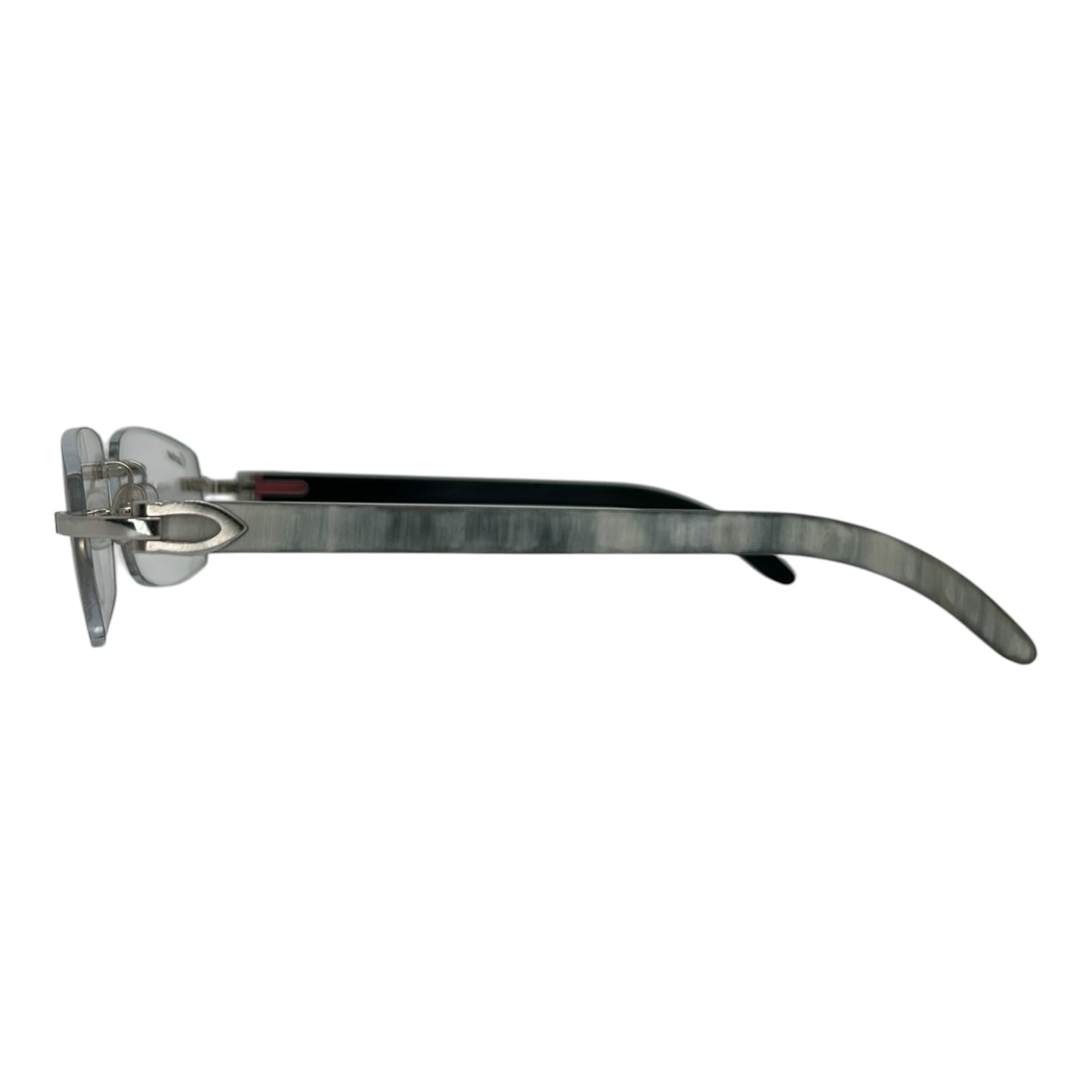 CARTIER SILVER/WHITE BUFFALO HORN GLASSES