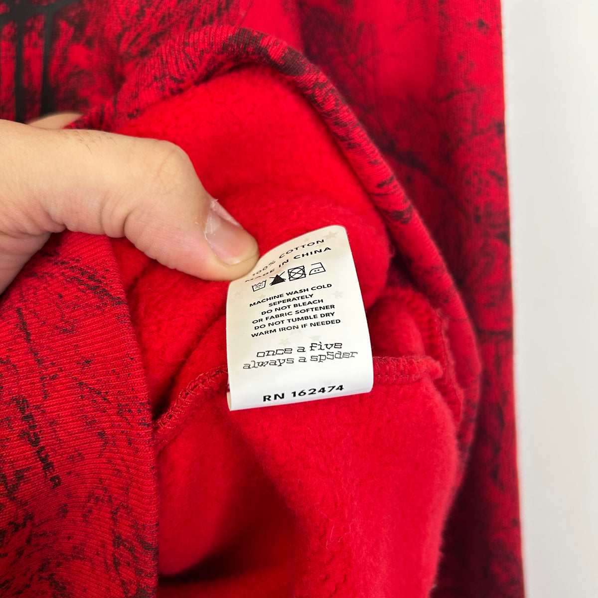 SP5DER OG TREE CAMO HOODIE RED