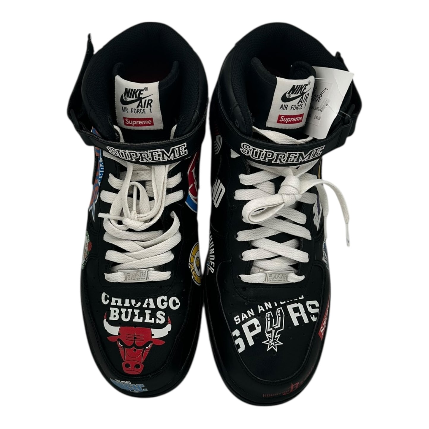 PREOWNED AIR FORCE 1 MID SUPREME NBA BLACK SIZE 11