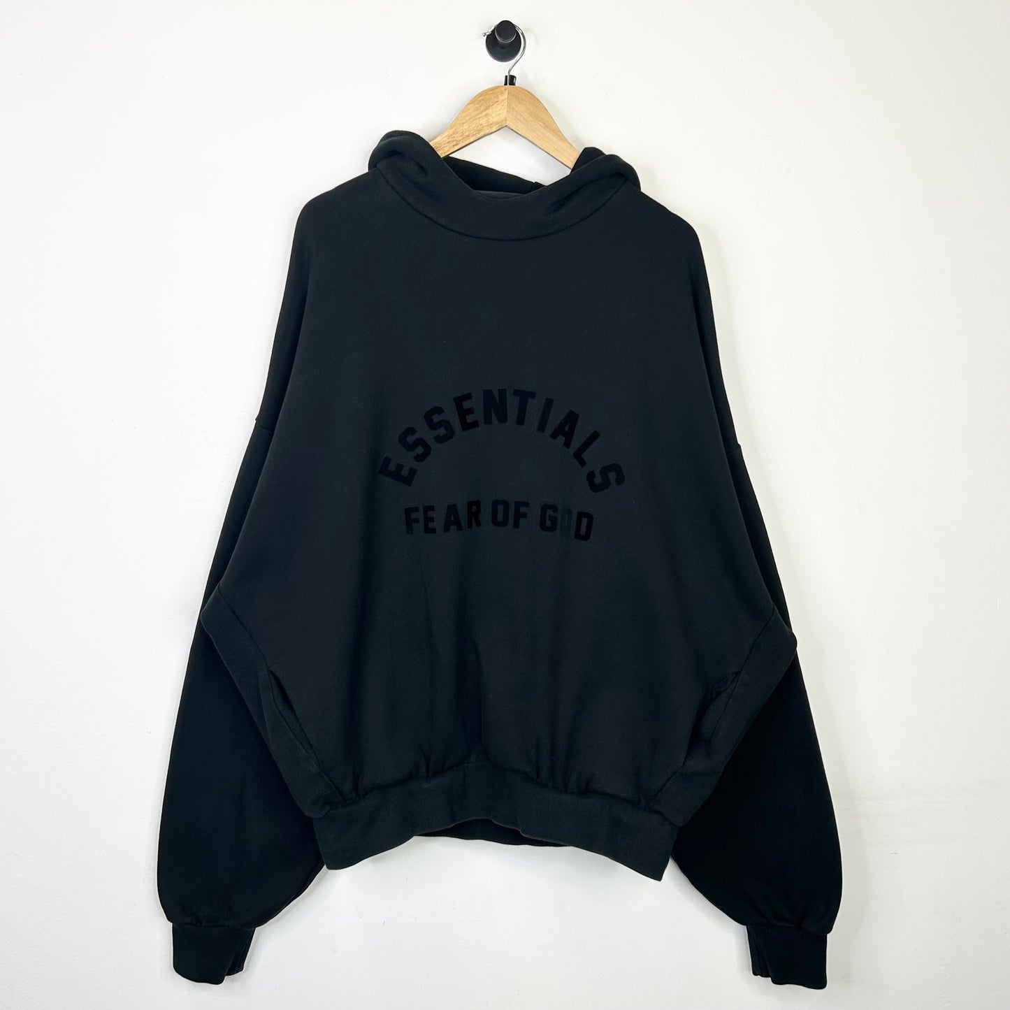 ESSENTIALS FEAR OF GOD BLACKED OUT HOODIE