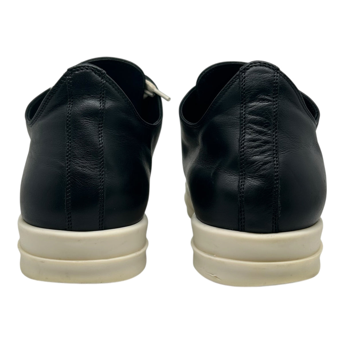 PREOWNED RICK OWENS RAMONE LOW BLACK MILK SZ 41