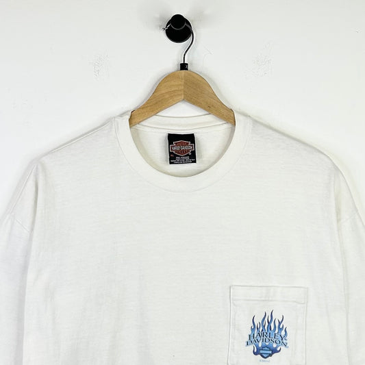 HARLEY DAVIDSON HAWAII BLUE FLAME WHITE TEE