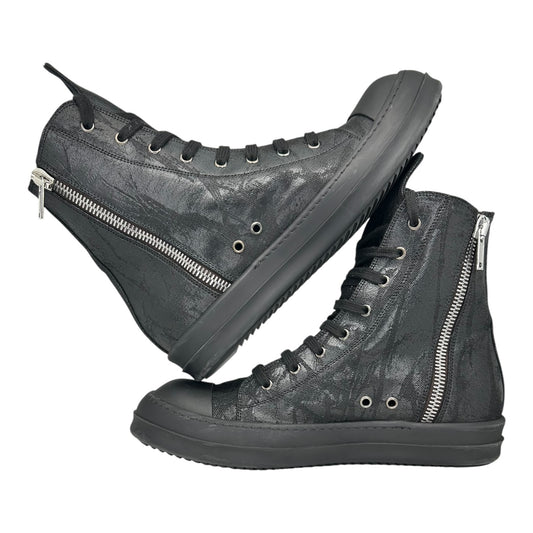 PREOWNED RICK OWENS DRKSHDW HIGH TOP BLACK HOLLYWOOD MEGACRUST DENIM