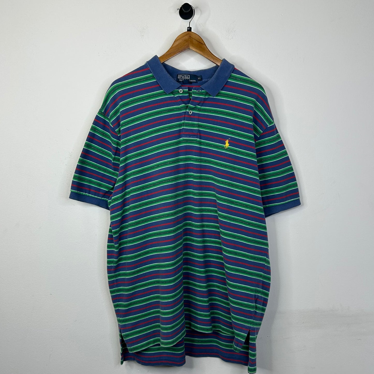 POLO RALPH LAUREN BLUE GREEN RED STRIPE TEE