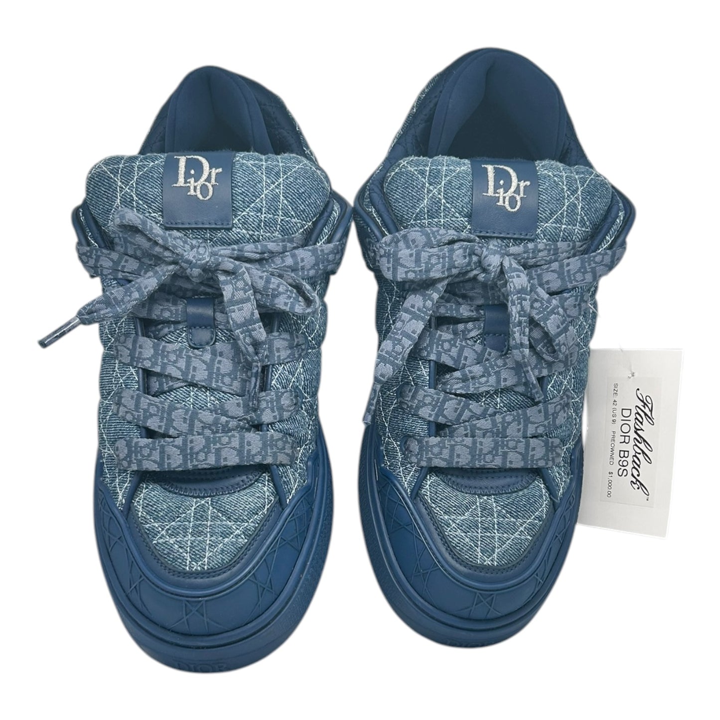 PREOWNED DIOR B9S SKATER SNEAKER NAVY BLUE
