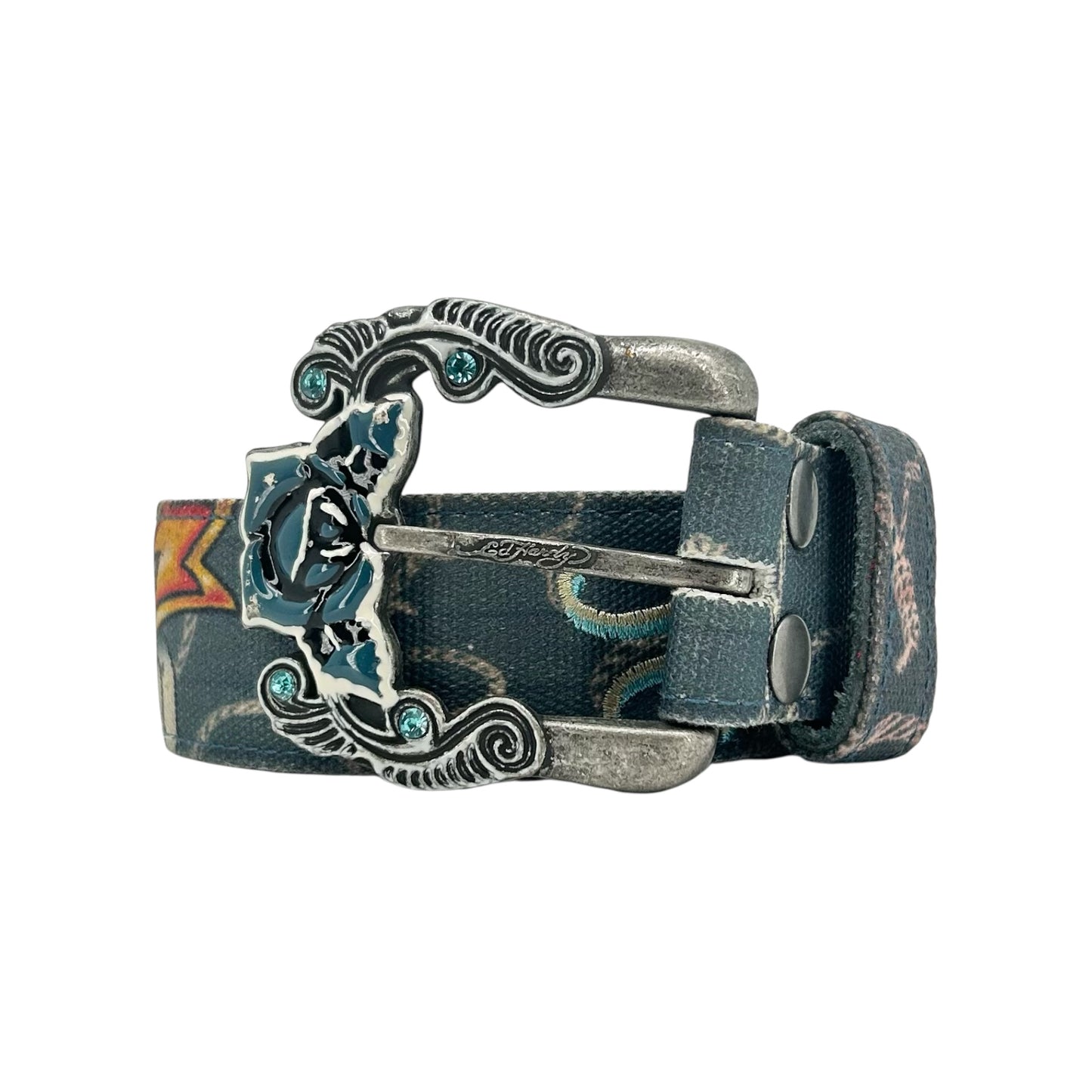 ED HARDY BLUE RHINESTONE BELT