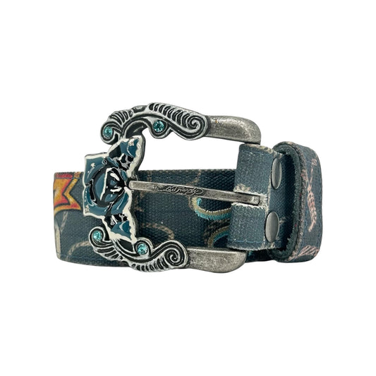 ED HARDY BLUE RHINESTONE BELT