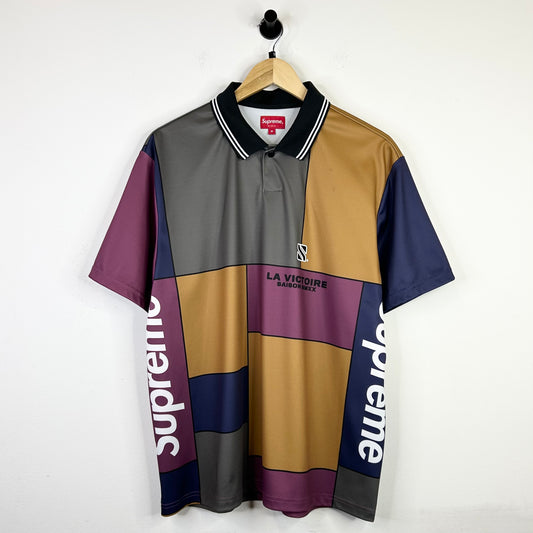 SUPREME COLORBLOCKED SOCCER POLO