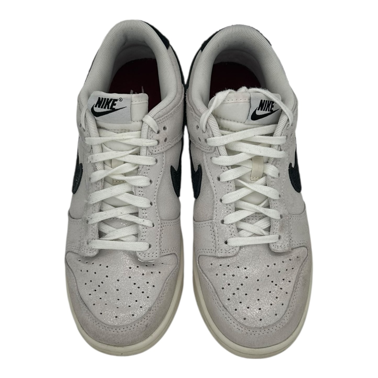 PREOWNED NIKE DUNK LOW WHITE GLITTER SUEDE