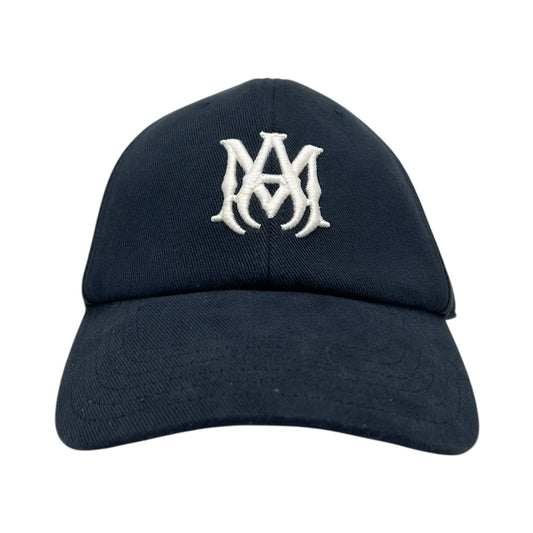 AMIRI CANVAS NAVY EMBROIDERED LOGO BASEBALL CAP