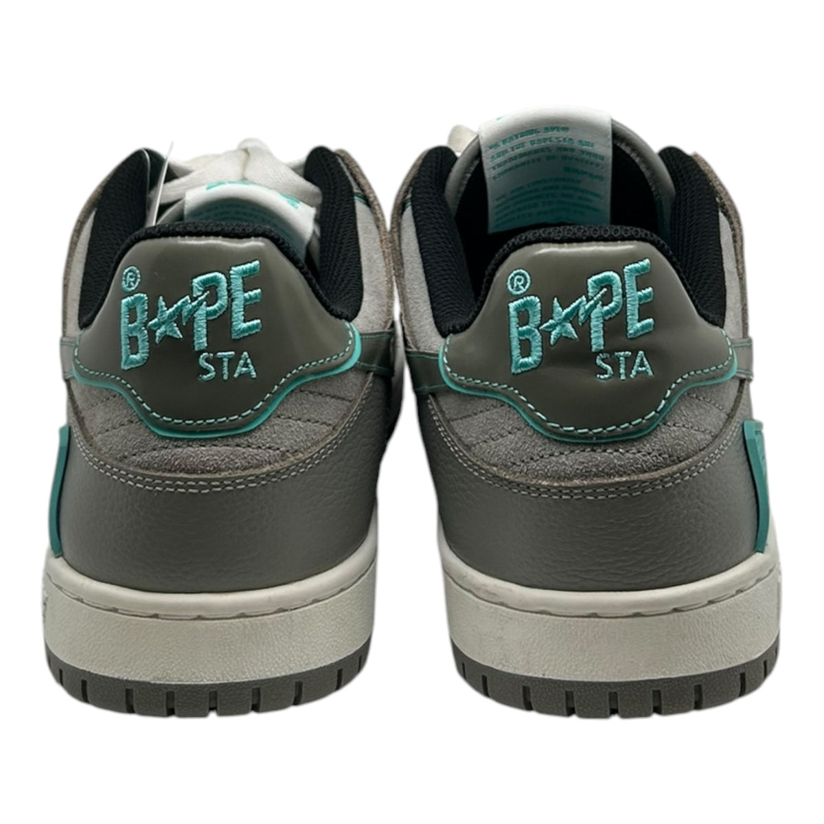 PREOWNED BAPE SK8 STA GREY TURQOISE