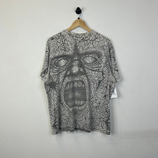 CRACKED AOP SCREAMING FACE WHITE TEE
