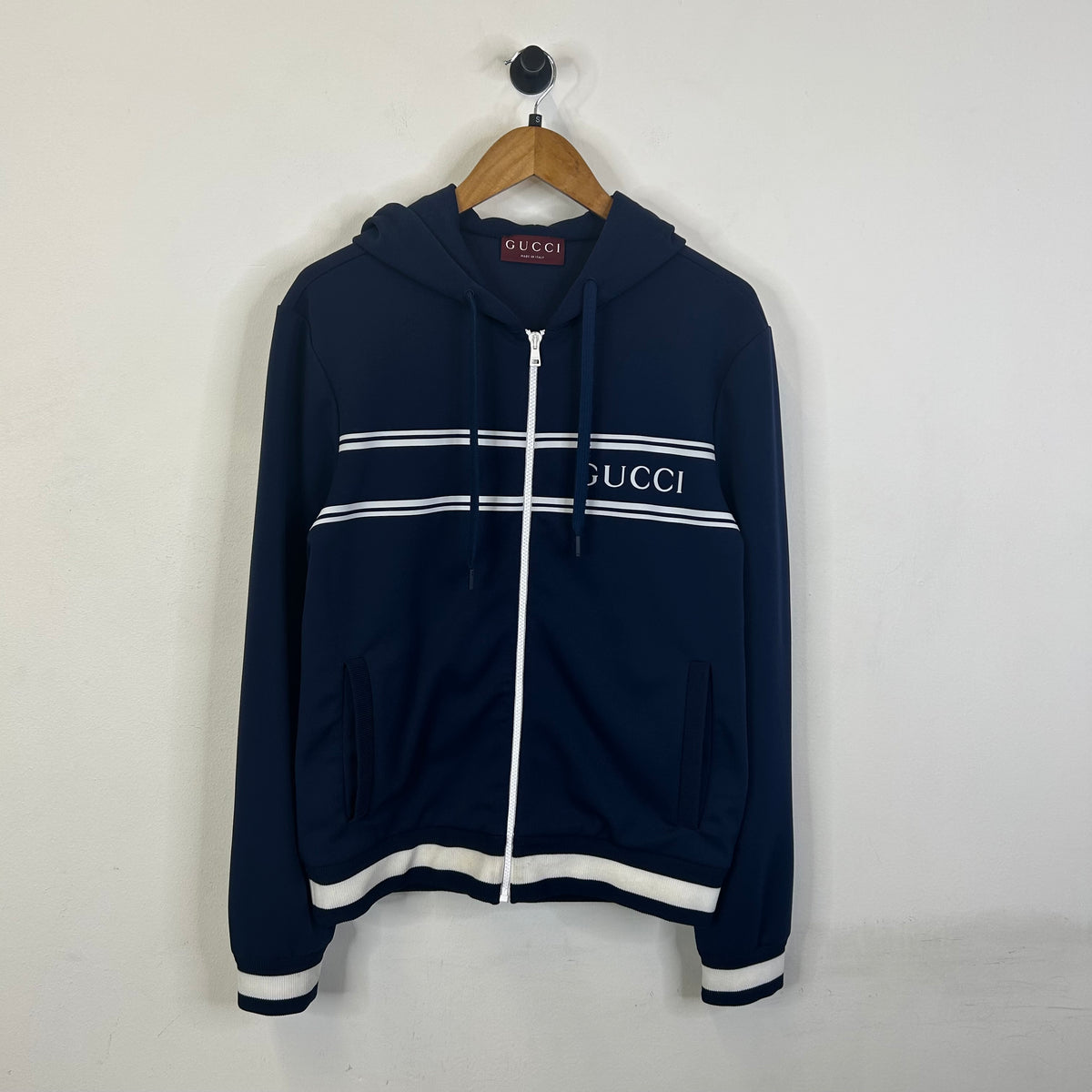 GUCCI STRIPED TRACK JACKET NAVY WHITE