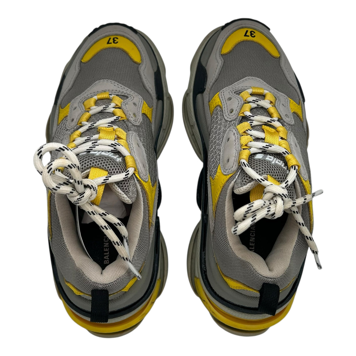 PREOWNED BALENCIAGA TRIPLE S GREY/YELLOW