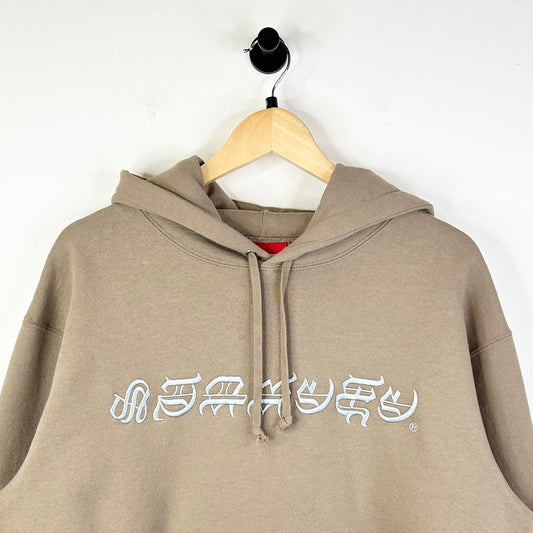 SUPREME BLACKLETTER HOODED SWEATSHIRT DUSTY BROWN