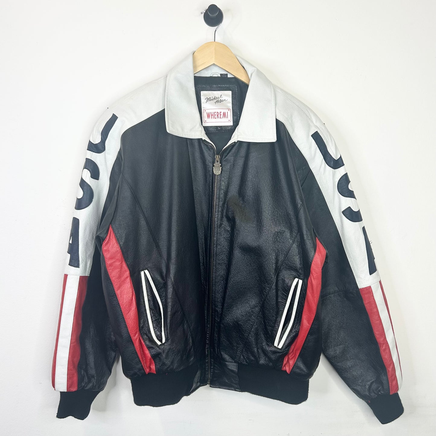 USA AMERICAN FLAG LEATHER JACKET