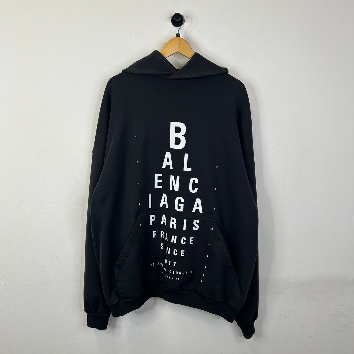 BALENCIAGA OPTICAL WHITE EYE-CHART SZ S