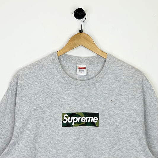 SUPREME CAMO BOX LOGO GREY TEE