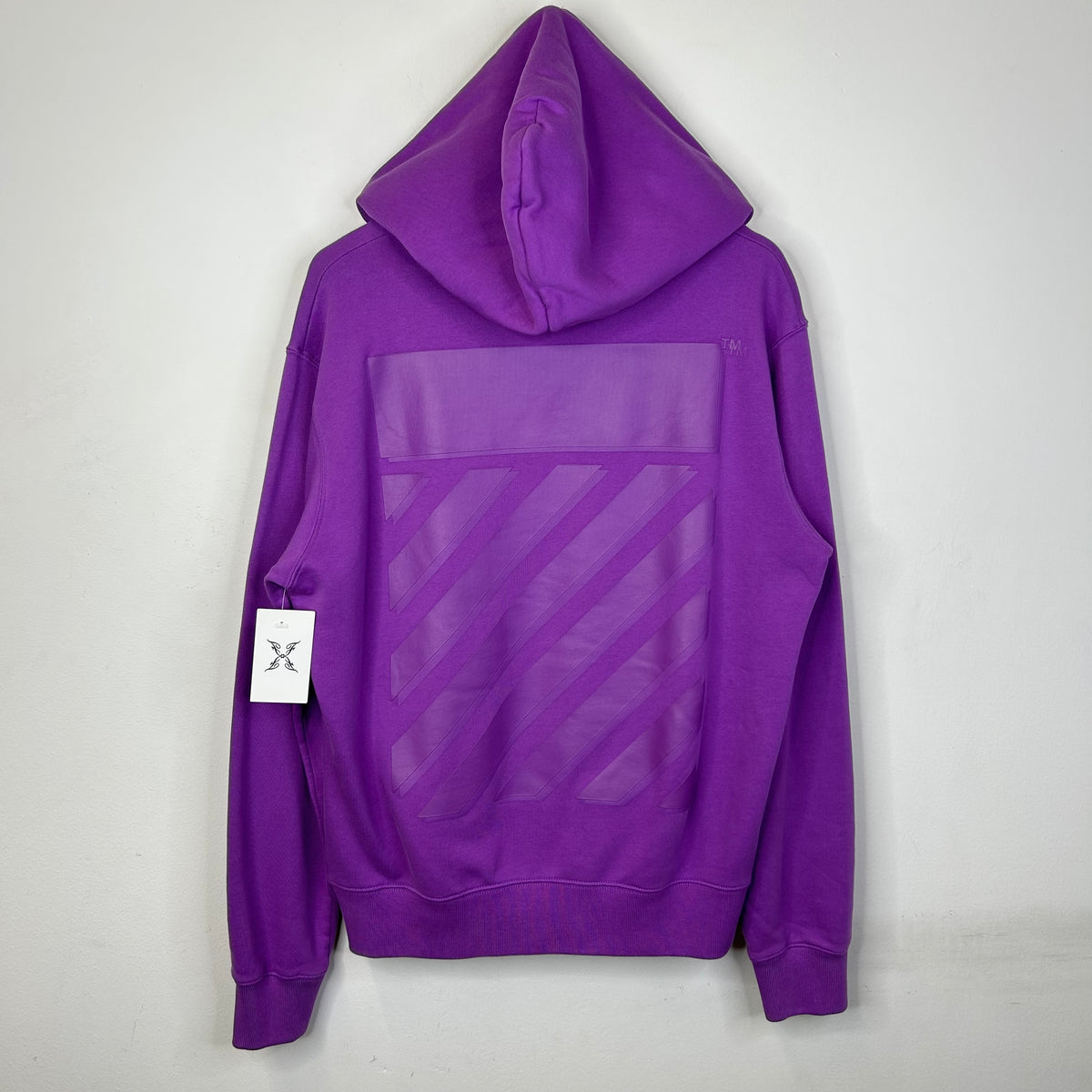 OFF WHITE PURPLE DIAGONAL TAB HOODIE