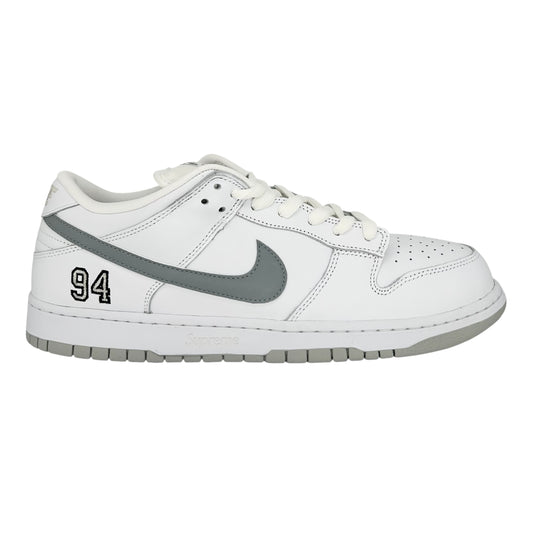 NIKE SB DUNK LOW SUPREME 94 WHITE METALLIC SILVER