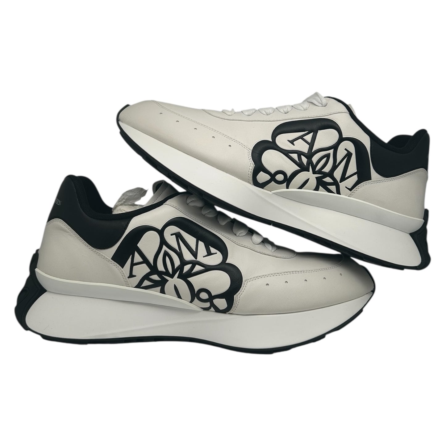 PREOWNED ALEXANDER MCQUEEN SEAL LOGO RUNNER SZ 45 (12 US)