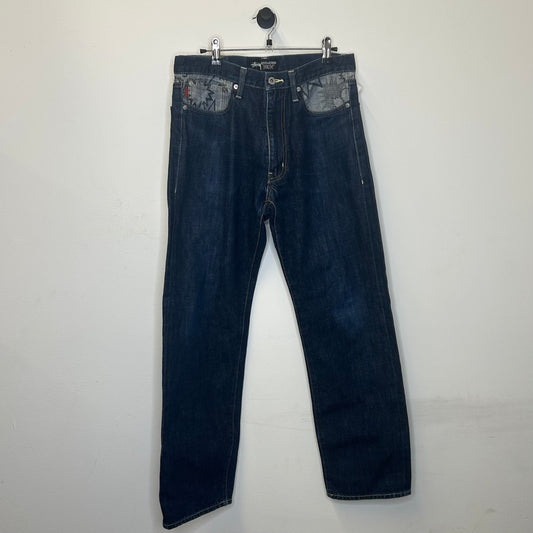STUSSY DARK BLUE SKETCH DENIM